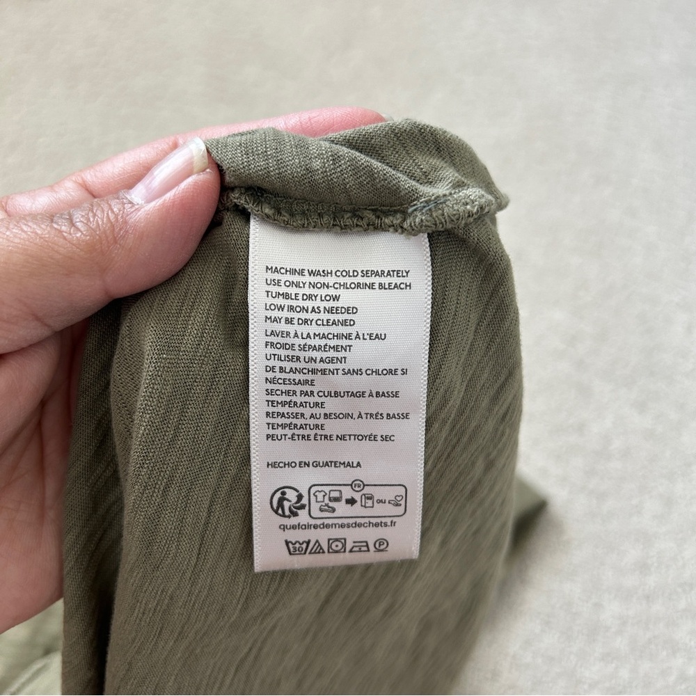 We the Free People T-Shirt XL Long Sleeve Slouchy Oversized Longline Green - Picture 8 of 9